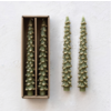 Creative Co-Op 10" Tree w/ Gold Tips Taper Candles Box Set of 2