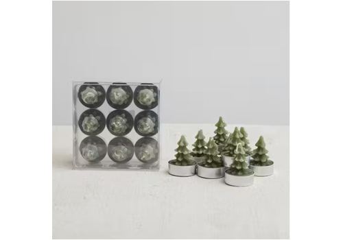  Creative Co-Op Round Tree Tealights Boxed Set of 9 