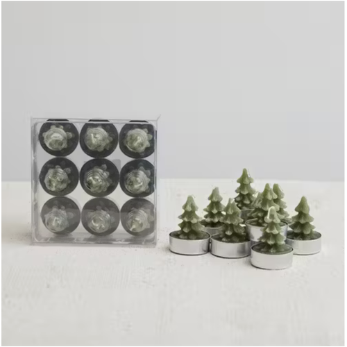  Creative Co-Op Round Tree Tealights Boxed Set of 9 