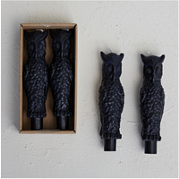 6" Owl Taper Candles in Box Set of 2