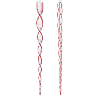 21" Red & Clear Glass Spiral Icicle Ornament
