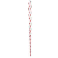 21" Red & Clear Glass Spiral Icicle Ornament