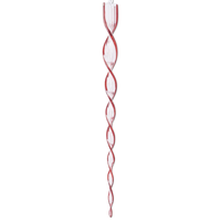21" Red & Clear Glass Spiral Icicle Ornament