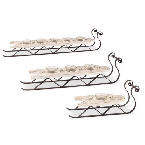  K & K Interiors Inc Metal & Cream Wood Votive Candleholder 