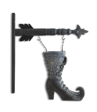 K & K Interiors Inc Black Resin Witch Boots Arrow Replacement