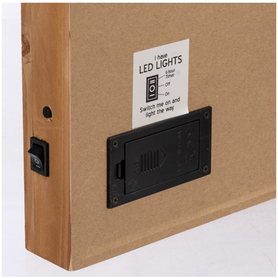 Winter Farm Lighted Window Sign