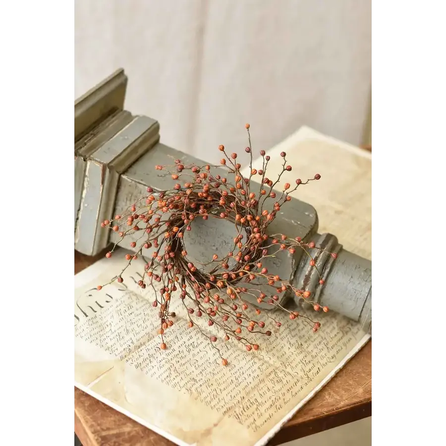 Candle Ring Heart Berries 12" Pumpkin