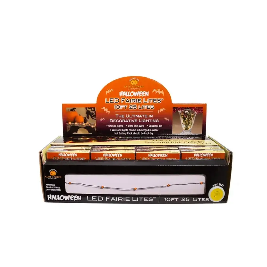 10' 25-Light Orange LED Fairy Lights