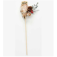 3" Owl on Branch on 8" Wood Pick