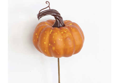  Worth Imports 2.5" Fall Orange Pumpkin on 7" Pick 