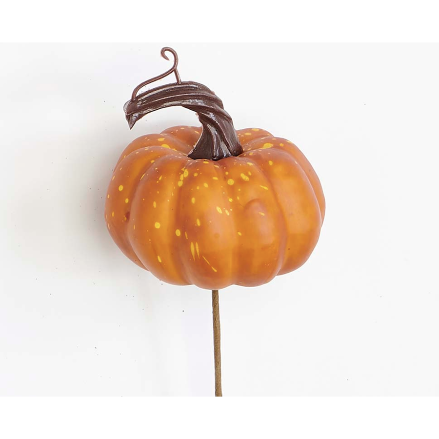 2.5" Fall Orange Pumpkin on 7" Pick