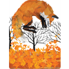 Allport Editions Fox & LeavesThanksgiving Card Allport Editions Fox & LeavesThanksgiving Card