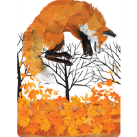 Fox & LeavesThanksgiving Card