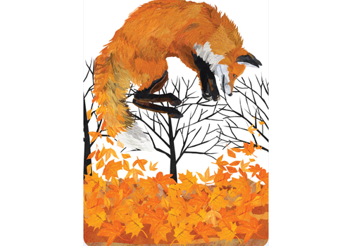  Allport Editions Fox & LeavesThanksgiving Card 