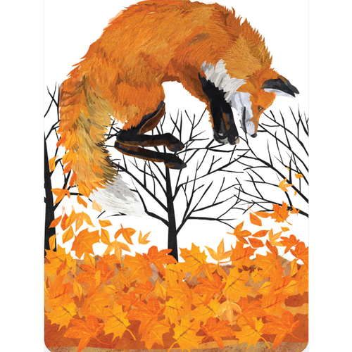 Allport Editions Fox & LeavesThanksgiving Card   Allport Editions Fox & LeavesThanksgiving Card