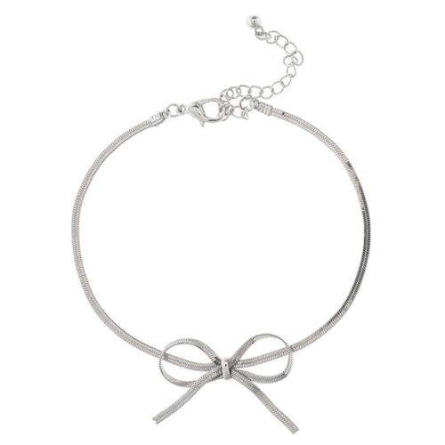  Rain Jewelry Collection Silver Herringbone Chain Bow Tie Bracelet 