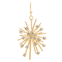 Gold Crystal Supernova Star Earrings