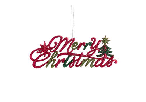  Kurt Adler Glittered "Merry Christmas" Sign Ornament 