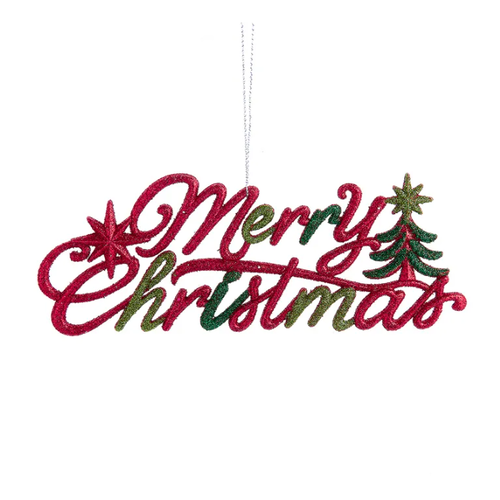  Kurt Adler Glittered "Merry Christmas" Sign Ornament 