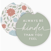 Sincere Surroundings Always Kinder / Flowers Car Coasters (set of 2)