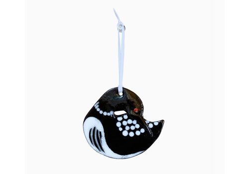  Wayne Village Pottery Loon Round Ornament 