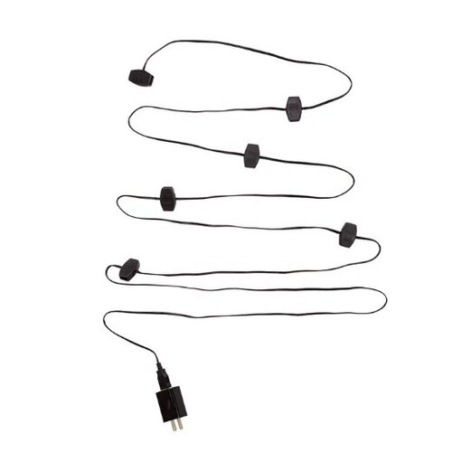  Kurt Adler 10' USB Power Extension Cord+ w/ Black Wire & 12 Ports 