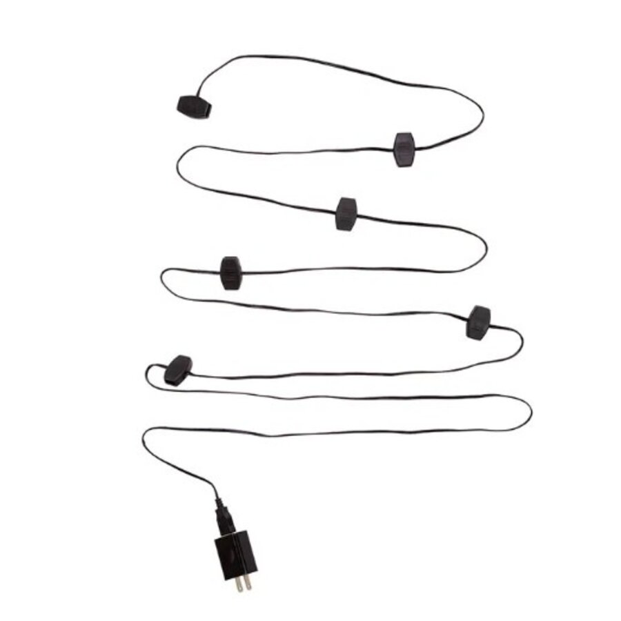 10' USB Power Extension Cord+ w/ Black Wire & 12 Ports