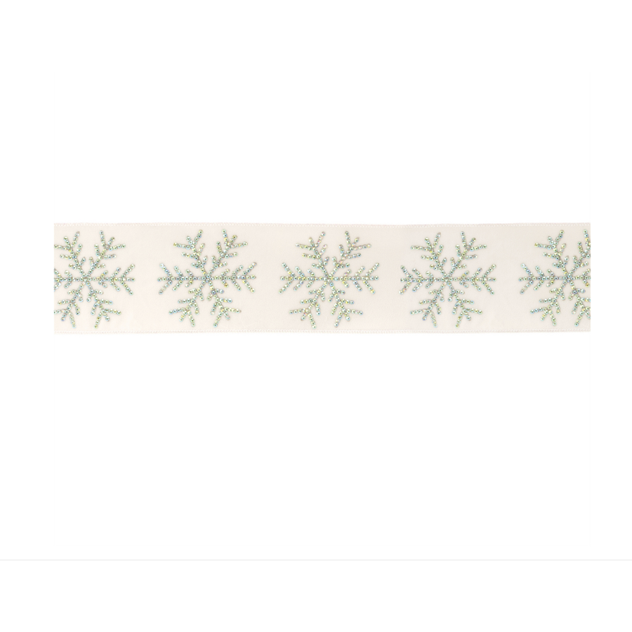 4" Snowflake Wired Ribbon