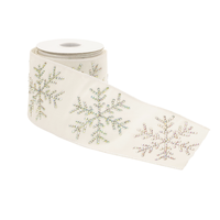 4" Snowflake Wired Ribbon