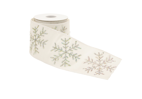  Melrose International, LLC 4" Snowflake Wired Ribbon 