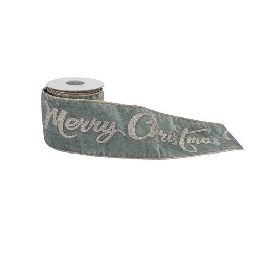  Melrose International, LLC 4" Merry Xmas Wired Ribbon 