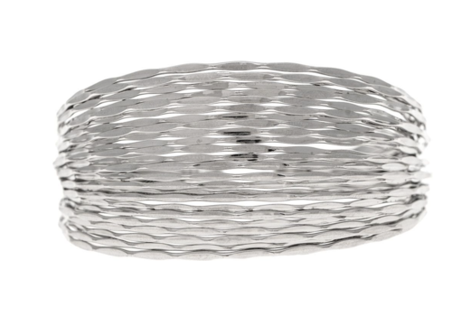  Rain Jewelry Collection Silver Hammered Wires Wide Cuff Bracelet 