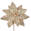 23" Champagne Glittered Poinsettia Stem