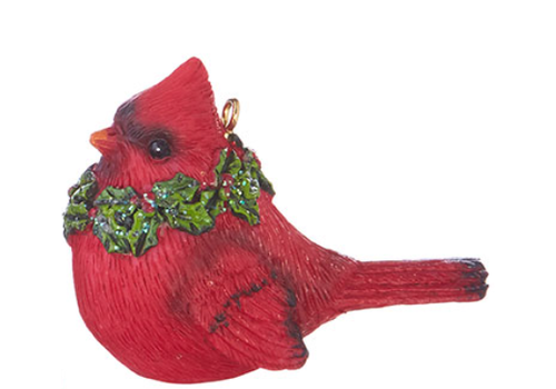  Cardinal with Wreath Ornament 2.5" 