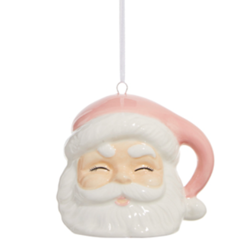  Pink Santa Ornament 3.5" 