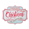 Peppermint Wishes Embossed Metal Wall Art 18"
