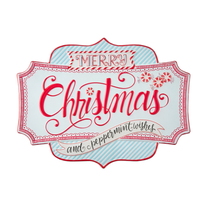 Peppermint Wishes Embossed Metal Wall Art 18"