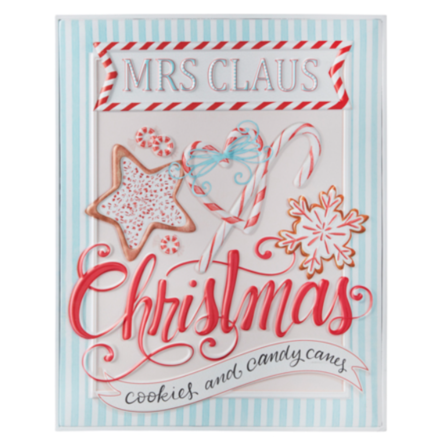 Mrs Claus' Cookie Embossed Wall Art 18.5"