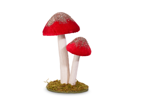  Red Mushroom Cluster 6.5" 