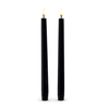 Uyuni Black Taper Candles Set of 2 10"