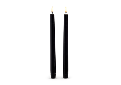  Uyuni Black Taper Candles Set of 2 10" 
