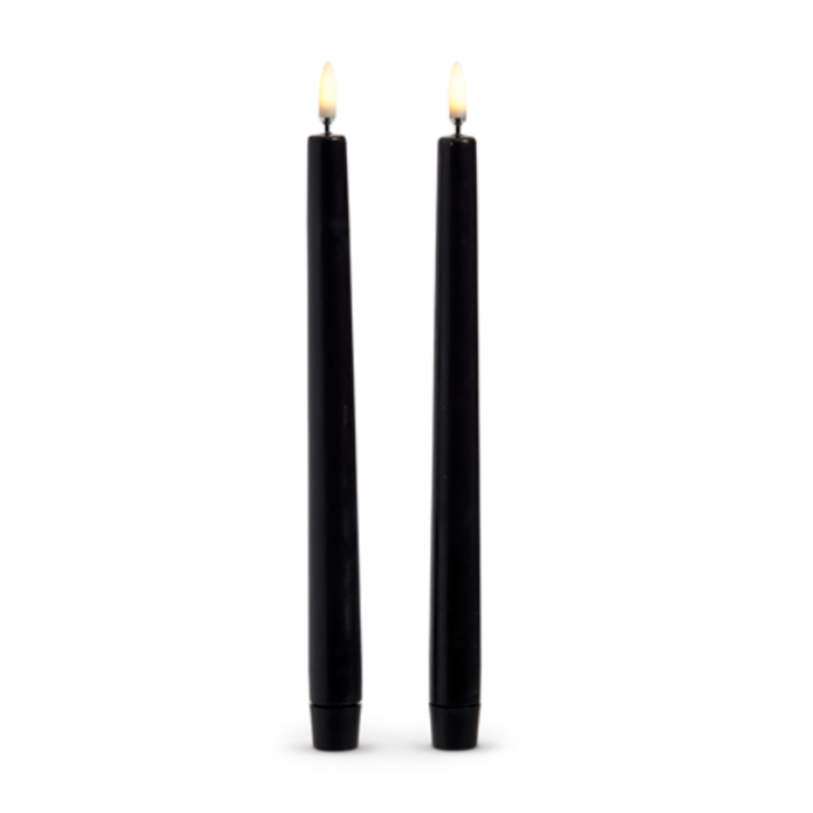 Uyuni Black Taper Candles Set of 2 10"