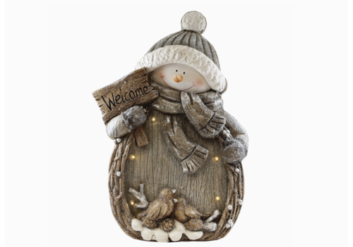  A Cheerful Giver Snowman with Welcome Sign LED Lights 