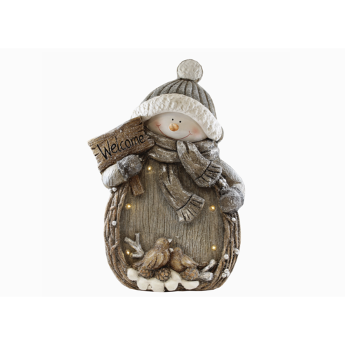  A Cheerful Giver Snowman with Welcome Sign LED Lights 