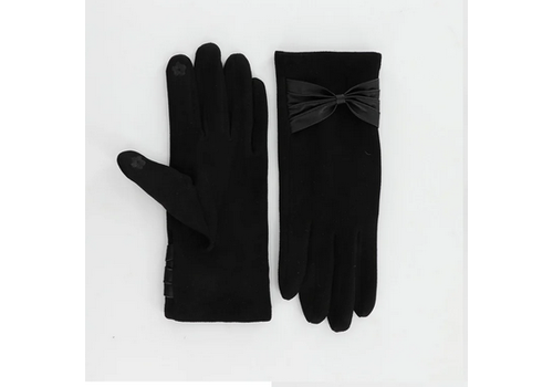 Accent Accessories Faux Suede Bow Gloves 