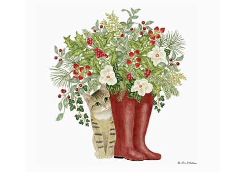  Alice's Cottage Cat N Boots Tea Towel 