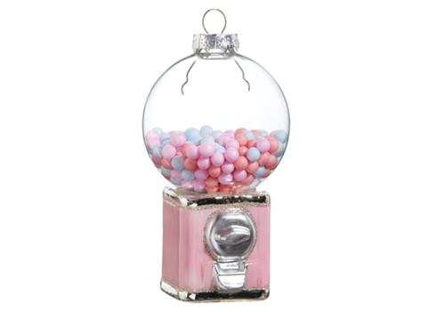  Pink Gumball Machine Ornament 5" 