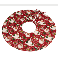 Red Retro Santa Tree Skirt 24"