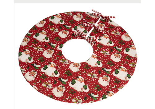  Red Retro Santa Tree Skirt 24" 