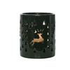 Dolomite candle holder  with Reindeer Punch Pattern